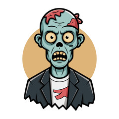 Colorful Cartoon Zombie Character Vector for Halloween Design Projects