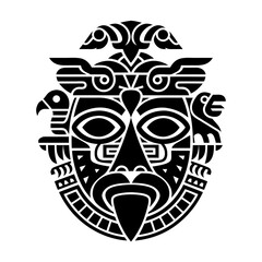 Fototapeta premium Ancient Tribal Mask Vector Design Symbolizing Cultural Heritage and Spirituality