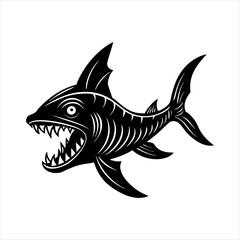Goblin Shark Fish silhouette Animal new style design