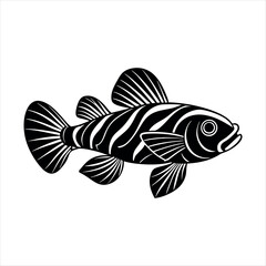 Marble Goby Fish silhouette Animal new style design