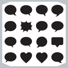Unique Speech Bubble Doodles Hand Drawn Pack of Outline Shapes