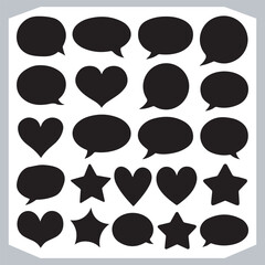 Unique Speech Bubble Doodles Hand Drawn Pack of Outline Shapes