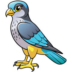 Obraz premium Colorful Cartoon Falcon Bird Vector Illustration for Educational and Design Use