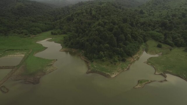 aerial view of the river