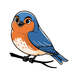 Obraz premium Cute Blue and Orange Bird Vector Illustration for Nature and Wildlife Designs