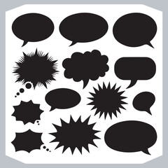 Unique Speech Bubble Doodles Hand Drawn Pack of Outline Shapes