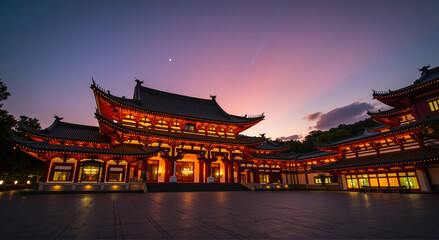 Fototapeta premium night view of chinese temple