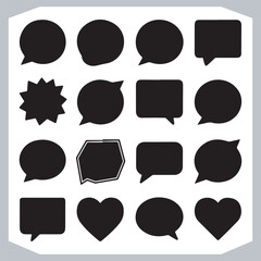 Unique Speech Bubble Doodles Hand Drawn Pack of Outline Shapes