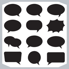 Outline Speech Bubbles in Various Shapes Hand Drawn Doodle Pack