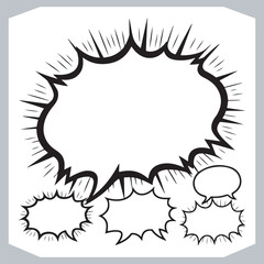 Outline Speech Bubbles in Various Shapes Hand Drawn Doodle Pack