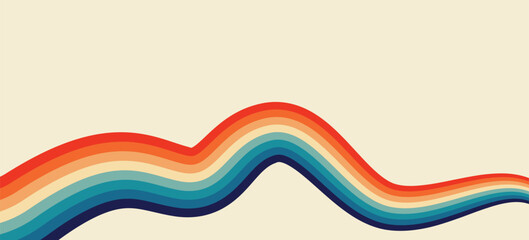 Groovy retro Vintage background pattern, Vintage grunge colorful stripes Retro Style background