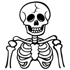 Cartoon Skeleton Clipart Halloween Theme Vector Art