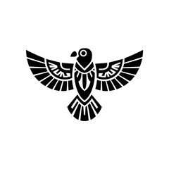 Tribal Bird Vector Art Native Style Symbolic Ornamental Design for Decor and Logos