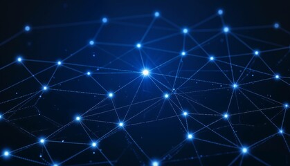 Abstract network connections on dark blue background