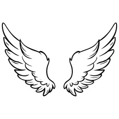 Obraz premium Angel Wings Vector Illustration Symbolizing Freedom and Spirituality