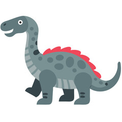 Fototapeta premium Colorful Cartoon Dinosaur Illustration for Kids Educational Material