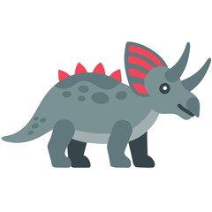 Fototapeta premium Cute Triceratops Dinosaur Vector Illustration for Educational Kids Projects