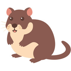 Cute Cartoon Brown Mouse Illustration for Children's Educational Materials