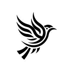 Obraz premium Elegant Abstract Bird Silhouette Flying Vector Design