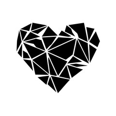 Geometric Heart Shape Vector Modern Abstract Design for Art and Decoration