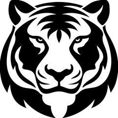 Obraz premium Fierce Tiger Face Vector Art Symbolizing Strength and Power