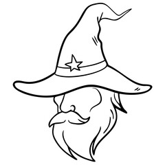 Obraz premium Wizard Hat and Beard Vector Illustration for Fantasy Themes