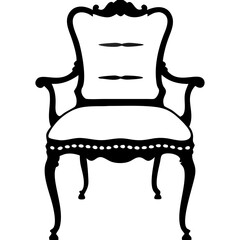Fototapeta premium Elegant Vintage Armchair Silhouette Vector Illustration for Interior Design