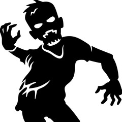 Fototapeta premium Spooky Zombie Silhouette Vector Illustration for Halloween Design