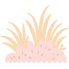 Abstract Pastel Grass and Shrubs Vector Illustration for Artistic Design Projects