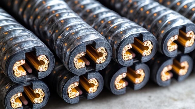 Close Up Of Insulated Electrical Cables