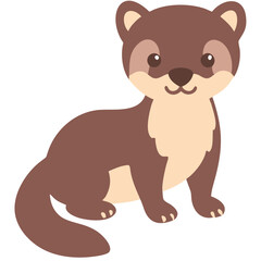Cute Cartoon Otter Illustration Adorable Animal Vector for Children's Education and Decor