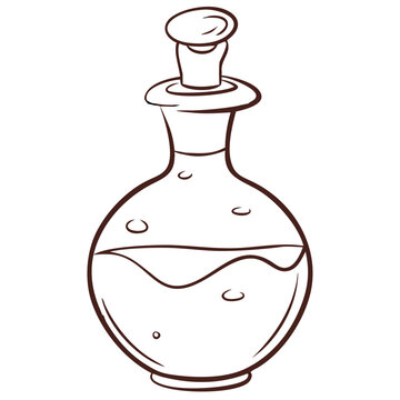 Decorative Glass Potion Bottle Vector Illustration for Design and Branding Projects