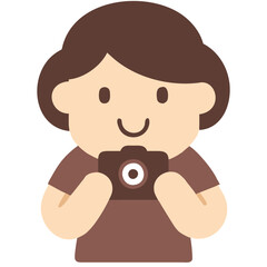 Cartoon grapher Character Holding Camera Vector Illustration for Creative Design