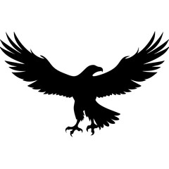 Fototapeta premium Majestic Eagle Silhouette with Outstretched Wings Vector Illustration