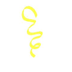 Yellow spiral ribbon brush stroke illustration art