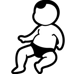 Fototapeta premium Minimalist Baby Outline Vector Illustration for Childcare and Parenting Design