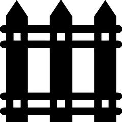Fototapeta premium Black Wooden Picket Fence Vector Illustration for Home Security and Garden Design