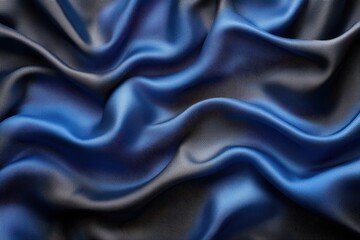 Obraz premium Elegant blue and black fabric drapes elegantly under soft light showcasing rich texture and depth for design inspiration