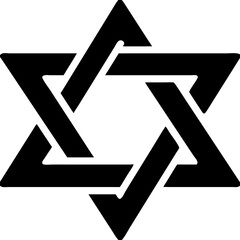 Geometric Star of David Recycling Symbol Vector Illustration