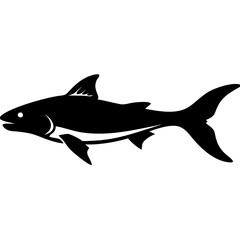 Fototapeta premium Silhouette of Fish Vector Illustration for Aquatic Wildlife and Marine Life Concepts