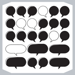 Outline Speech Bubbles in Different Shapes Hand Drawn Doodle Pack