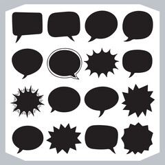 Outline Speech Bubbles in Different Shapes Hand Drawn Doodle Pack
