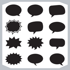 Outline Speech Bubbles in Different Shapes Hand Drawn Doodle Pack