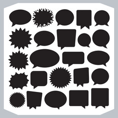 Outline Speech Bubbles in Different Shapes Hand Drawn Doodle Pack