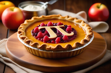 PI number on the cake. pi day Generative AI