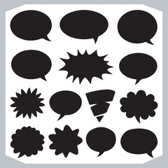 Outline Speech Bubbles in Different Shapes Hand Drawn Doodle Pack