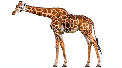 Obraz premium Giraffe Profile Against White (1)