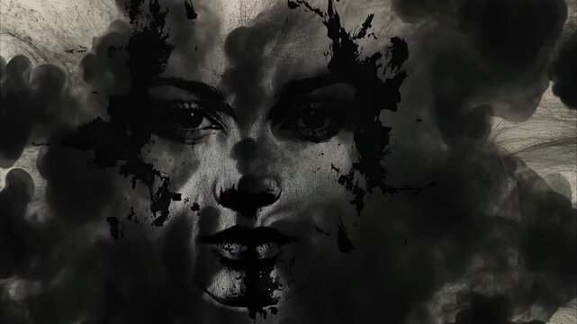woman's face, rorschach inkblot