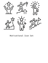 set of vector icons of Motivation