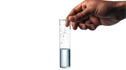 Hydrologist measuring water quality samples in laboratory environment for scientific research